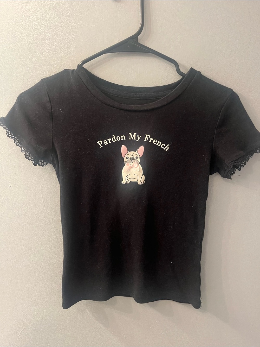 Black 'Pardon My French' Bulldog Graphic Tee